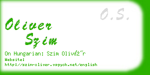 oliver szim business card